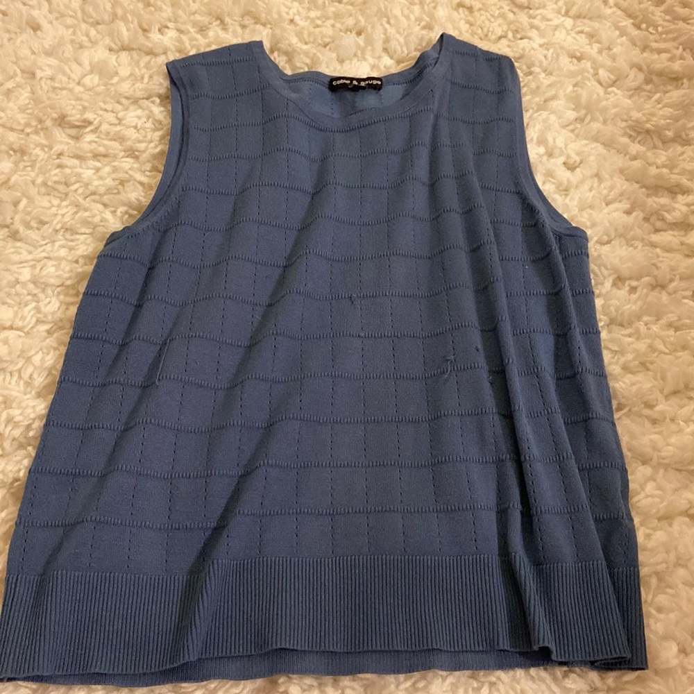 Blue Ribbed Vest Shirt